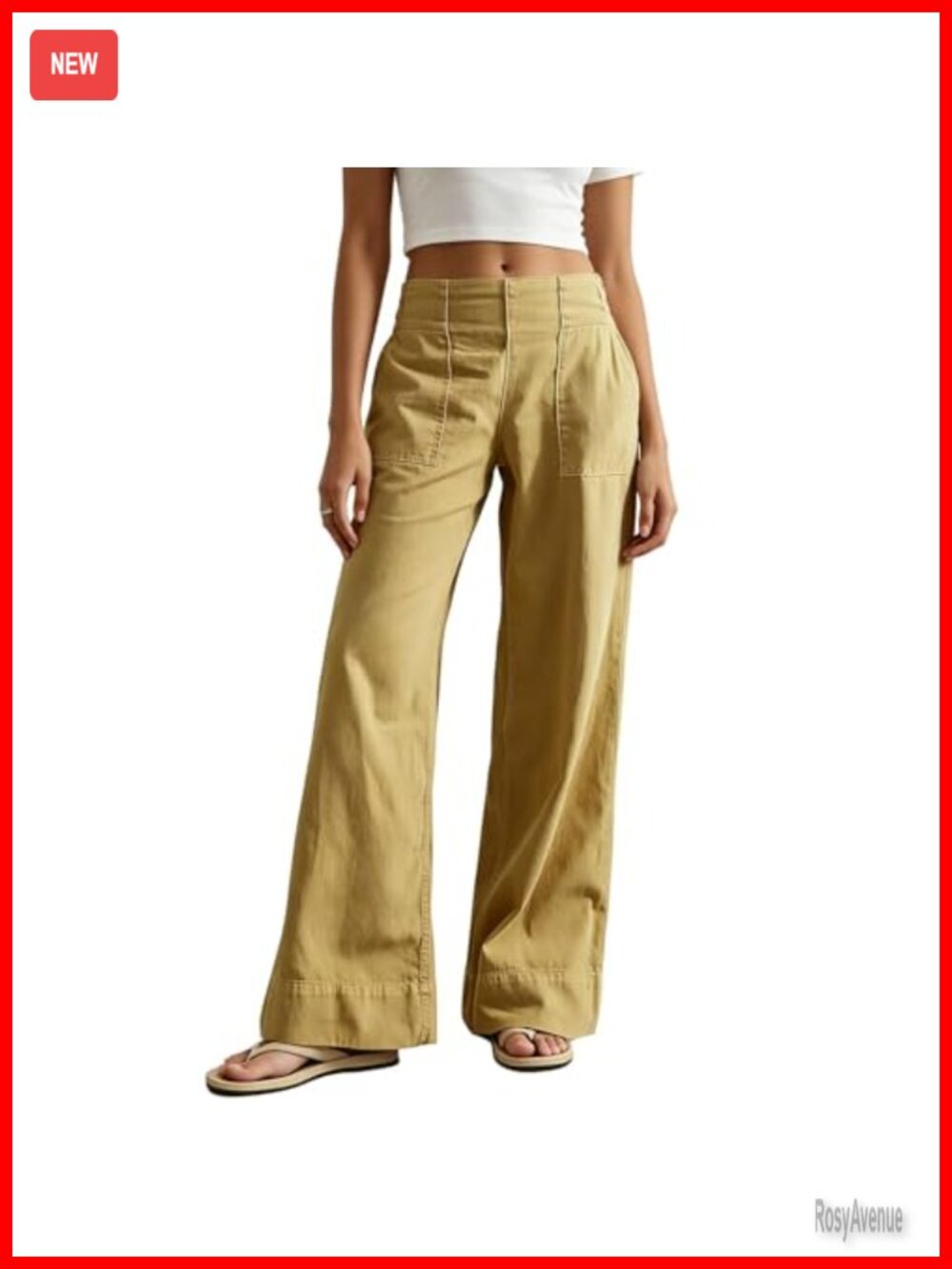 High Rise Wide Leg Baggy Denim Jeans Women Pull On Stretchy Full Length Pants